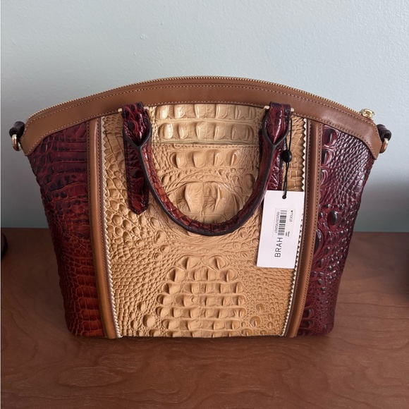 Brahmin Large Duxbury Satchel in Chino Medina New never used - Picture 2 of 9